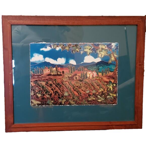 Linda Pirri Studio Art Print Vineyard In The Valley Signed Award Winner - Picture 2 of 16